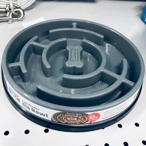 NEW OUTWARD HOUND Bowl Slow Feeder Dog Cat, Gray, Large, 1 Bowl, w/ Hanging Tab